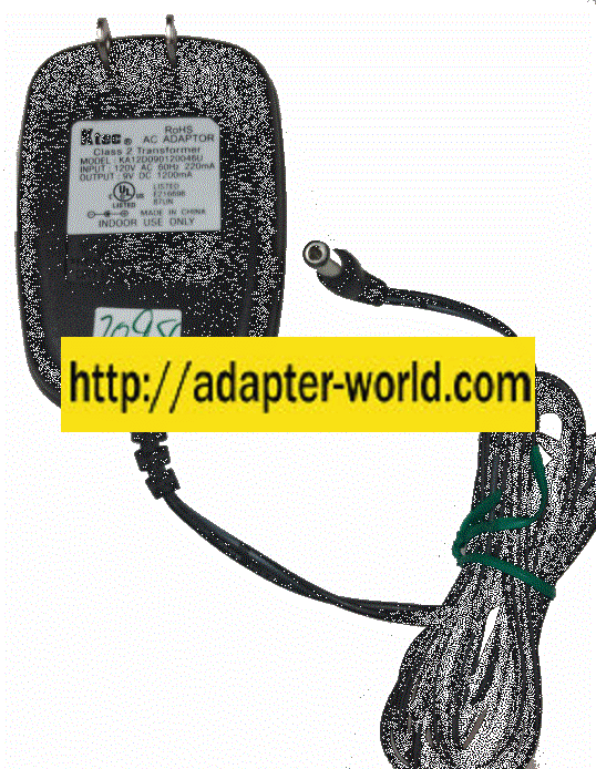 KTEC KA12D090120046U AC ADAPTER 9VDC 1200mA New 2 x 5.4 x 14.2