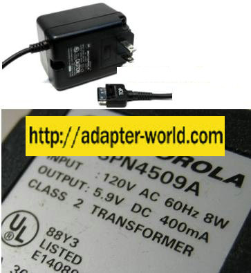 MOTOROLA SPN4509A AC DC ADAPTER 5.9V 400mA CELL PHONE POWER SUPP