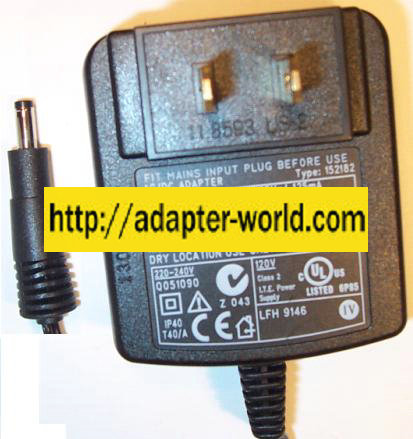 Philips LFH-9146 AC Power Adapter 6Vdc 850mA Digital 9600