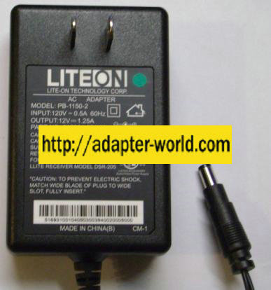 LITEON PB-1150-2 AC ADAPTER 12VDC 1.25A POWER SUPPLY