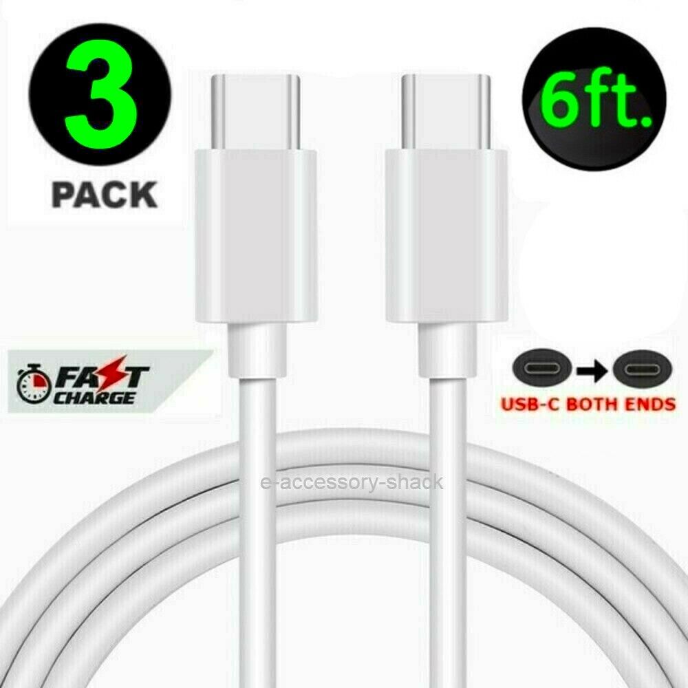 *Brand NEW* 3 Pack 6FT USB-C to USB-C Cable Fast Charge Type C Charging Cord Rapid Charger