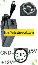 Channel Well Technology PAG0342 AC Adapter 5V 12V 2A 6pins power - Click Image to Close
