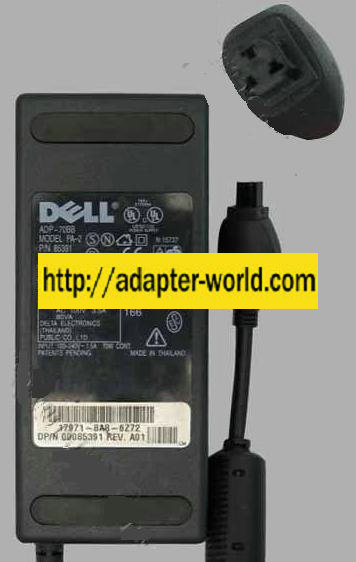 DELL ADP-70BB PA-2 AC ADAPTER 20VDC 3.5A NEW 3 HOLE PIN 85391 - Click Image to Close