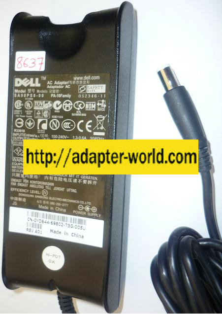 DELL SA90PS0-00 AC ADAPTER 19.5VDC 4.62A 90W NEW -( ) 5x7.3mm - Click Image to Close