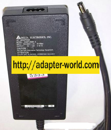 DELTA EADP-25BB A AC ADAPTER 5V 5A LAPTOP POWER SUPPLY - Click Image to Close