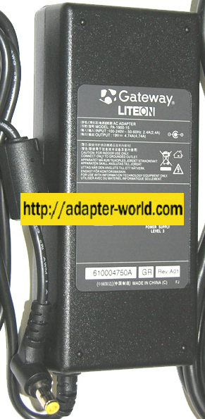 GATEWAY LITEON PA-1900-15 AC ADAPTER 19VDC 4.74A NEW - Click Image to Close