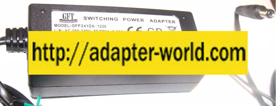 GFT GFP241DA-1220 AC ADAPTER 12VDC 2A New 2x5.5mm -( )- 100-240