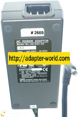 GLOBETEK AD-850-06 AC ADAPTER 12VDC 5A 50W POWER SUPPLY MEDICAL