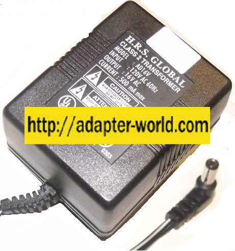 H.R.S GLOBAL AD16V AC ADAPTER 16VAC 500mA New 90 Degree Right - Click Image to Close