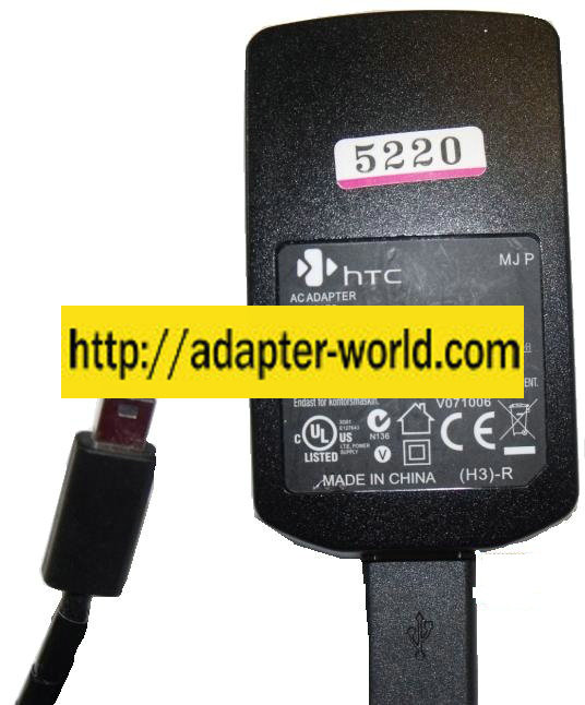HTC PSAIO5R-050Q AC ADAPTER 5V DC 1A SWITCHING USB POWER SUPPLY - Click Image to Close