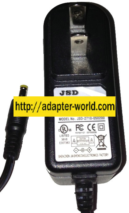 JSD JSD-2710-050200 AC ADAPTER 5V DC 2A NEW 1.7x4x8.7mm