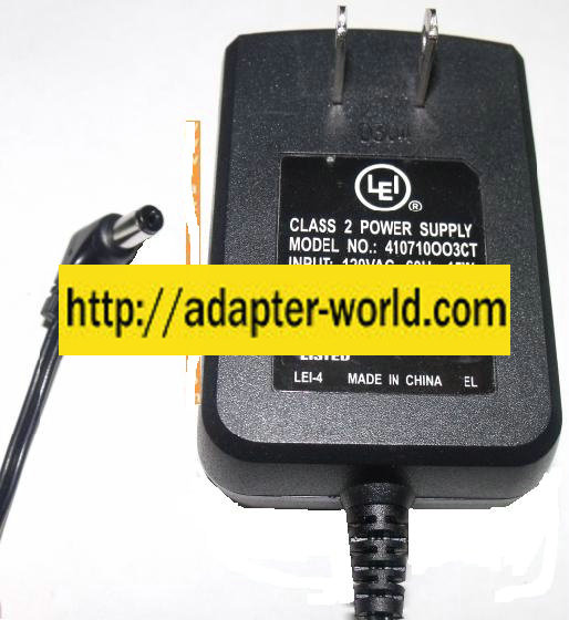 LEI 41071OO3CT AC DC ADAPTER 7.5V 1000mA CLASS 2 POWER SUPPLY - Click Image to Close
