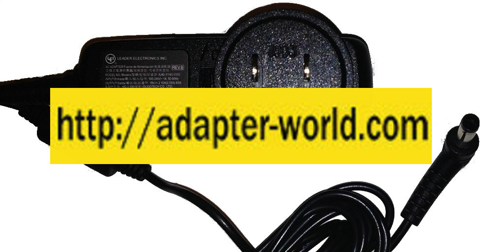 LEI IU40-11190-010S AC ADAPTER 19VDC 2.15A 40W New -( ) 1.2x5mm