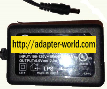 LEI MT15-5050200-A1 Ac Adapter 5V DC 2A New -( ) 1.7x4x9.4mm - Click Image to Close