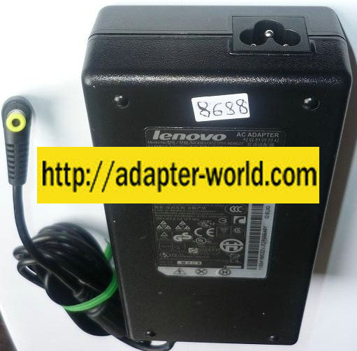 LENOVO AD8027 AC ADAPTER 19.5VDC 6.7A NEW -( ) 3x6.5x11.4mm 90