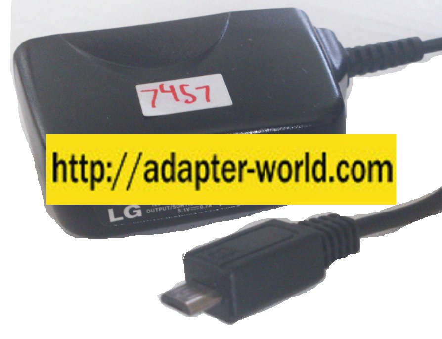 LG STA-U32WRI AC ADAPTER 5.1VDC 0.7A NEW MICRO-B USB CONNECTOR - Click Image to Close