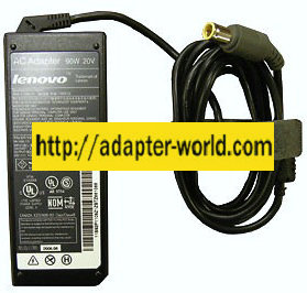 LENOVO 42T5276 AC ADAPTER 20VDC 4.5A 90W NEW -( )- 5.6x7.8mm ST - Click Image to Close