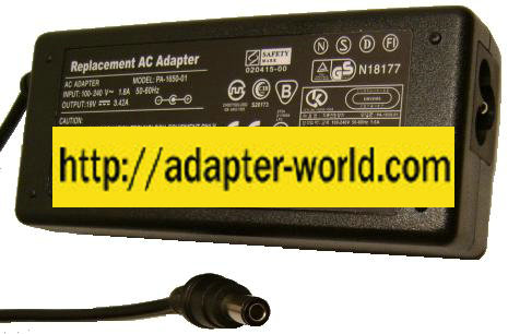 Replacement PA-1650-01 AC ADAPTER 19VDC 3.4A POTRANS UP06511190 - Click Image to Close
