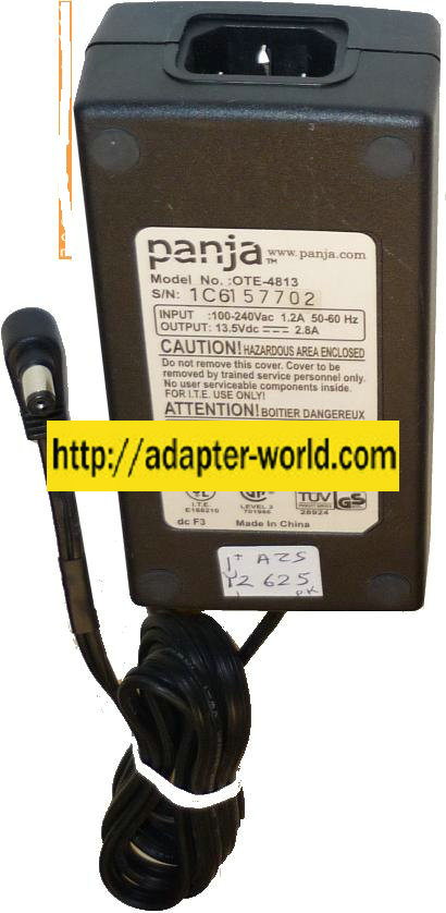 PANJA OTE-4813 AC ADAPTER 13.5VDC 2.8A -( ) 2x5.5mm New 100-240 - Click Image to Close