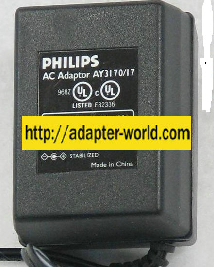 PHILIPS AY3170/17 AC ADAPTER 4.5VDC 300mA New 1.7 x 4 x 9.7 mm - Click Image to Close