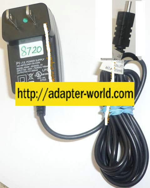PI PS5W-05V0025-01 AC ADAPTER 5VDC 250mA NEW MINI USB 5mm CONNE - Click Image to Close
