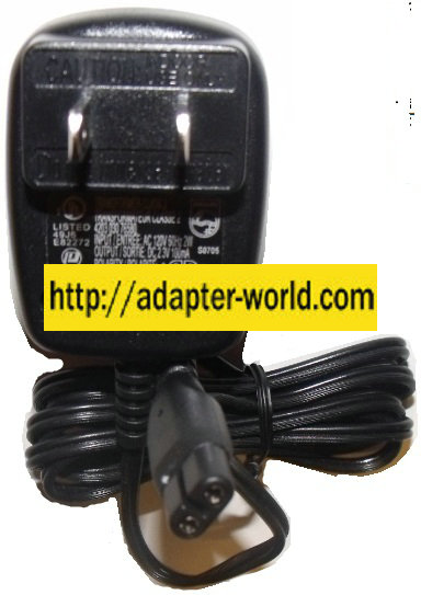 Philishave 4203 030 76580 AC ADAPTER 2.3VDC 100mA New 2 Pin Fema - Click Image to Close