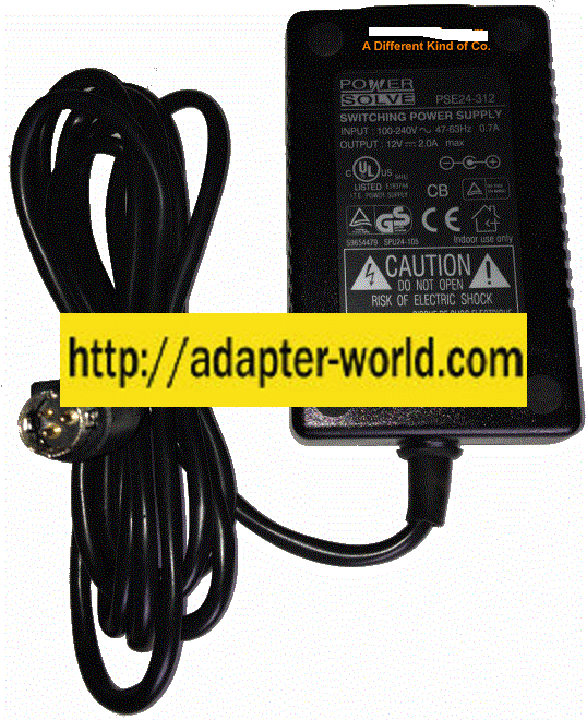 Power Solve PSE24-312 AC Adapter 12VDC 2A New 3Pins 10mm Mini D - Click Image to Close