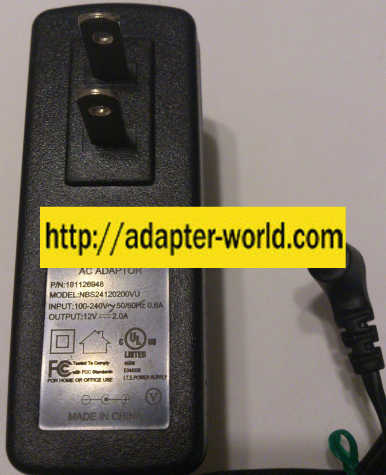 SAGEMCOM NBS24120200VU AC ADAPTER 12VDC 2A NEW -( ) 2.5x5.5mm 9 - Click Image to Close
