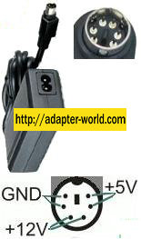 SPP34-12.0/5.0-2000 6Pin AC ADAPTER 5VDC 2A 12V 2A Dual Voltage
