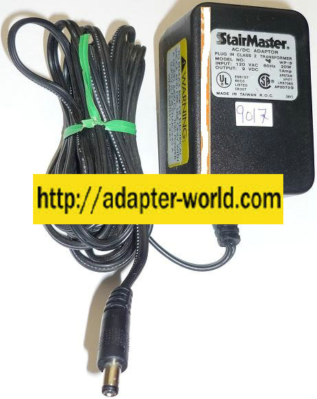 STAIRMASTER WP-3 AC ADAPTER 9VDC 1Amp NEW 2.5x5.5mm ROUND BARRE - Click Image to Close