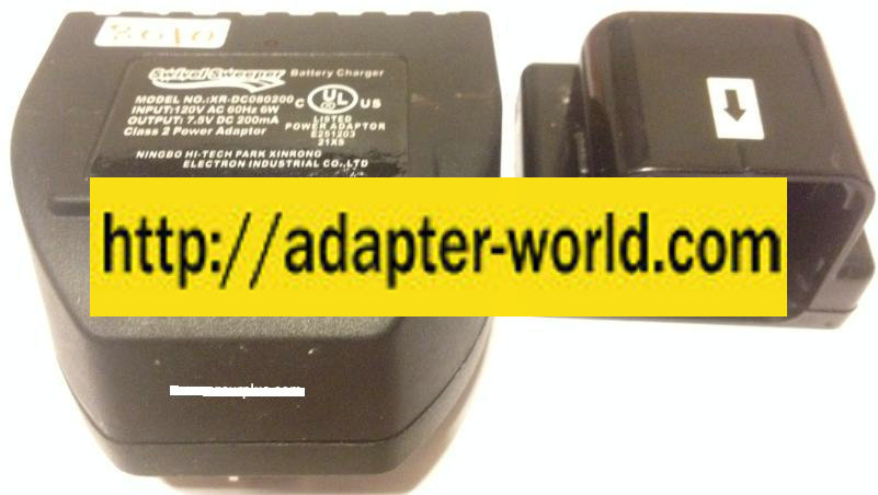 SWIVEL SWEEPER XR-DC080200 BATTERY CHARGER 7.5V 200mA NEW E2512 - Click Image to Close
