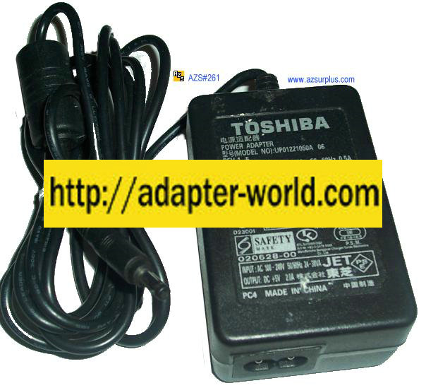 TOSHIBA UP01221050A 06 AC ADAPTER 5VDC 2.0A PSP16C-05EE1