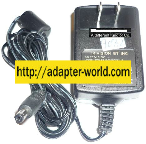 TRIVISION KSAFE1500150W1US C AC ADAPTER 15VDC 1.5A NEW -( ) 1.5 - Click Image to Close