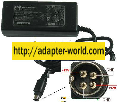 Top One Power TAD0361205 Power Adapter 12VDC 2A 5V 2A 4PIN Swit - Click Image to Close
