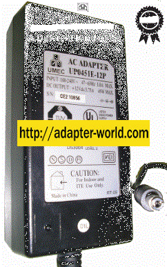 UMEC UP0451E-12P AC ADAPTER 12Vdc 3.75A New -( ) 2.5x5.5mm 100- - Click Image to Close