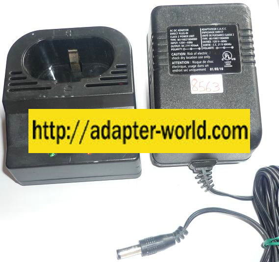 WJ-Y482100400D AC ADAPTER 21VDC 400mA NEW TOOLMASTER BATTERY CH - Click Image to Close