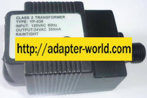 YP-038 AC ADAPTER 24VAC 350mA NEW 2 PIN DIN FEMALE CLASS 2 TRAN - Click Image to Close