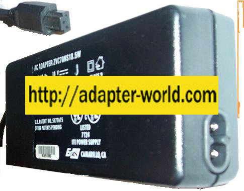 EOS ZVC70NS18.5W AC Adapter 18V 3.6A laptop TI Travelmate 7000 7 - Click Image to Close