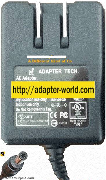Adapter Tech STD-0502 AC Adaptor 5Vdc 2A -( ) 2x5.5mm New 100-1 - Click Image to Close