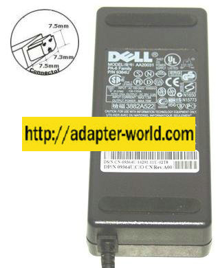 DELL AA20031 AC ADAPTER 20VDC 3.5A 70W Dell Latitude C series - Click Image to Close