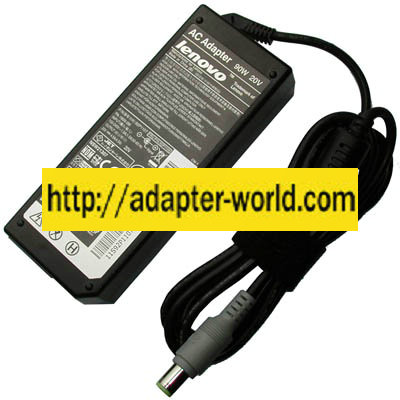 LENOVO PA-1900-171 AC ADAPTER 20VDC 4.5A -( ) 5.5x7.9mm Tip 100- - Click Image to Close