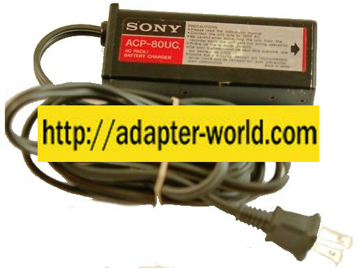 SONY ACP-80UC AC PACK 8.5Vdc 1A VTR 1.6A BATT 3x contact New PO - Click Image to Close