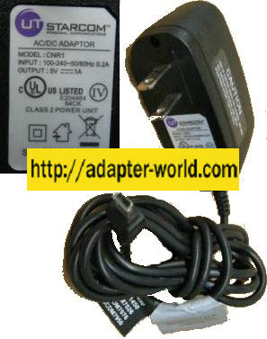 STARCOM CNR1 AC DC ADAPTER 5V 1A USB CHARGER - Click Image to Close