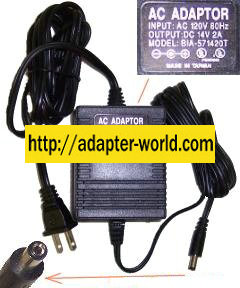 BIA-571420T AC Power Adaptor 14VDC 2A *NEW* - Click Image to Close
