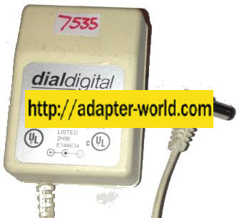DIALDIGITAL UD-0703B AC ADAPTER 7.5V DC 300mA NEW -( )- 2.5x5.5 - Click Image to Close