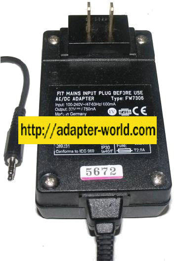 FIT FW7306 AC ADAPTER 32Vdc 750mA ITE POWER SUPPLY - Click Image to Close