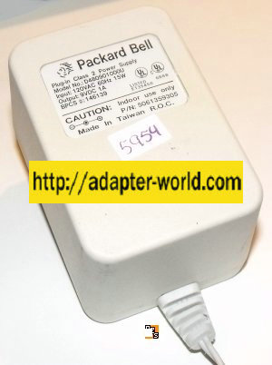 PACKARD BELL D480901000U AC ADAPTER 9VDC 1A NEW 2.x5.5x10mm - Click Image to Close