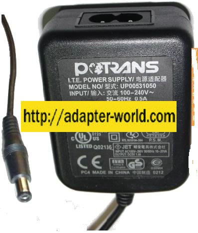 POTRANS UP00531050 AC ADAPTER 5V 1A ITE POWER SUPPLY