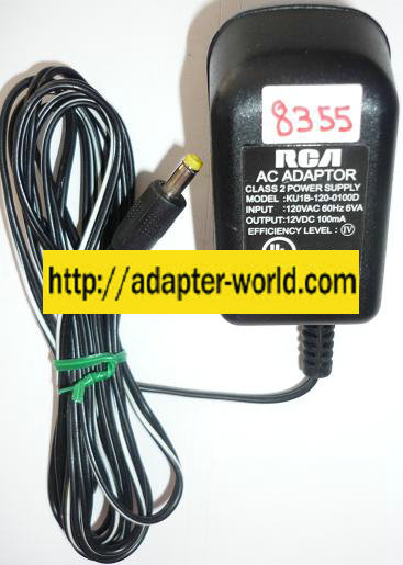 RCA KU1B-120-0100D AC ADAPTER 12VDC 100mA NEW -( ) 1.7x4mm ROUN - Click Image to Close