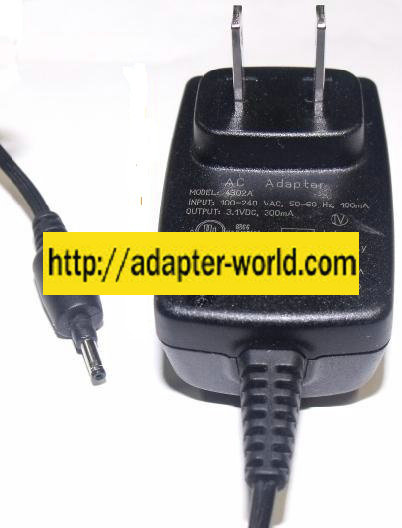 SALCOMP 4302A AC ADAPTER 3.1Vdc 300mA 0.6x2.5mm -( ) SWITCHING P - Click Image to Close
